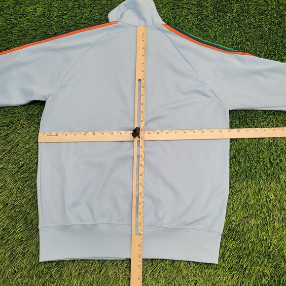 Vintage 80s MOD Stripes Track Jacket Womens Large 21x26 Blue - Picture 5 of 11